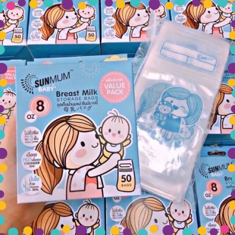 Túi trữ sữa Sunmum, túi đựng sữa mẹ cho bé, an toàn tiện lợi 100ml 250ml