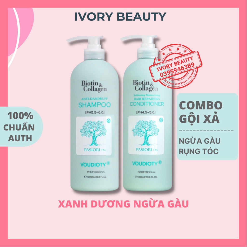 Combo Dầu Gội, Dầu Xả BIOTIN COLLAGEN Ngừa gàu với Công Nghệ Tái Kết Nối Giúp ngăn gãy rụng tóc 500ml, 1000ml