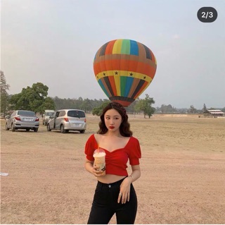 Áo croptop nhún ngực