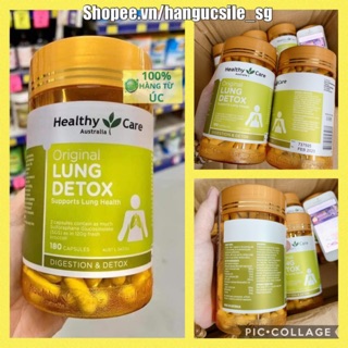 (Date 01/2025) Viên uống thải độc phổi Lung Detox Healthy Care, lọ 180 viên