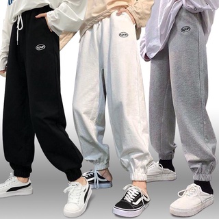 Quần jogger ống rộng suông nam nữ cạp chun chất da cá AMIHOUSE vải nỉ thun xuông dài đẹp retro cargo pants