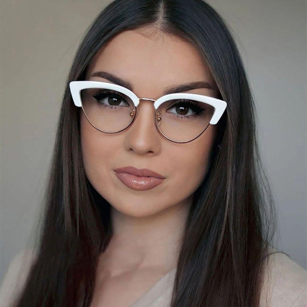 Kính Mắt Mèo Nửa Gọng Trong Suốt Thời Trang Cho Nam Và Nữ MXMUSTY