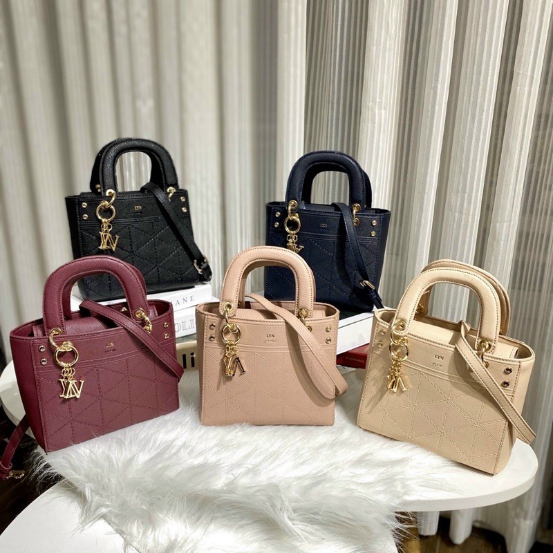 Túi L.¥.Ni everly hồng nude form công sở mini