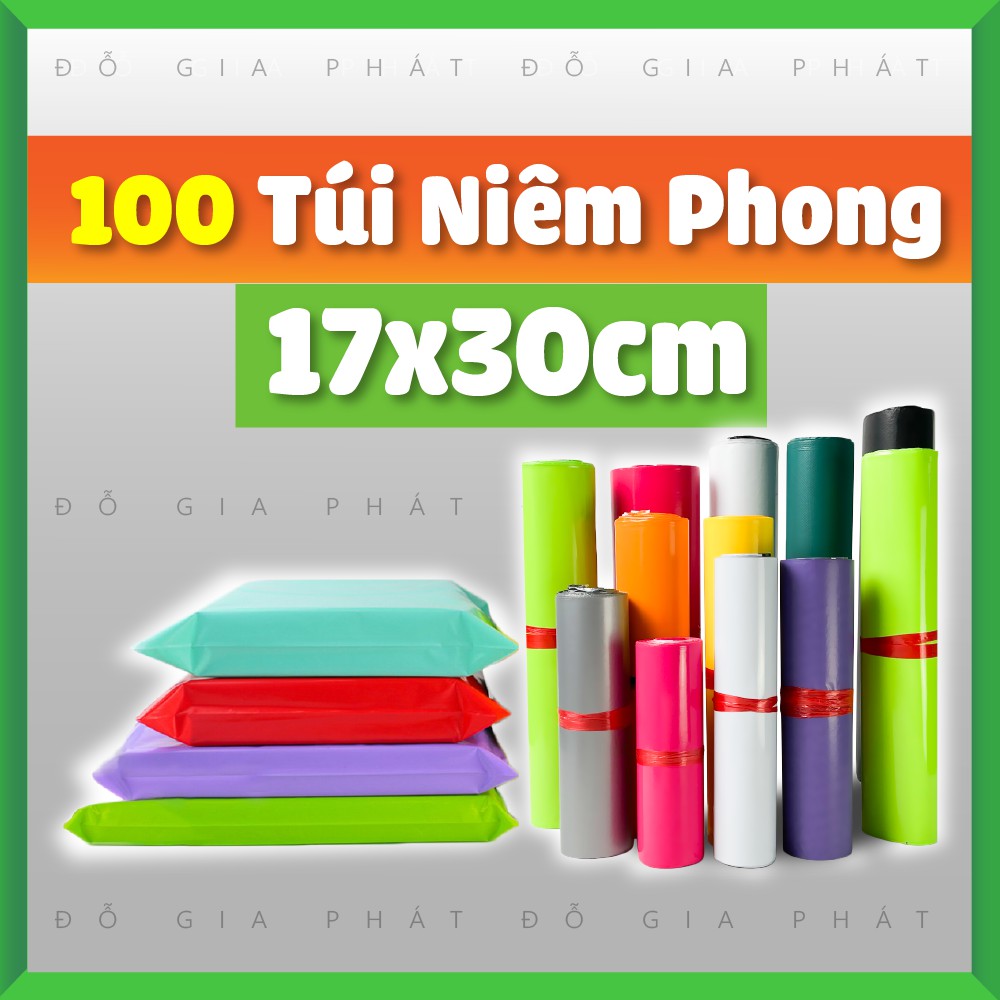 [KEO SIÊU DÍNH] [17x30cm] 100 Túi Gói Hàng, Đóng Hàng, Niêm Phong, Bao Bì Gói Hàng Tự Dính GHN