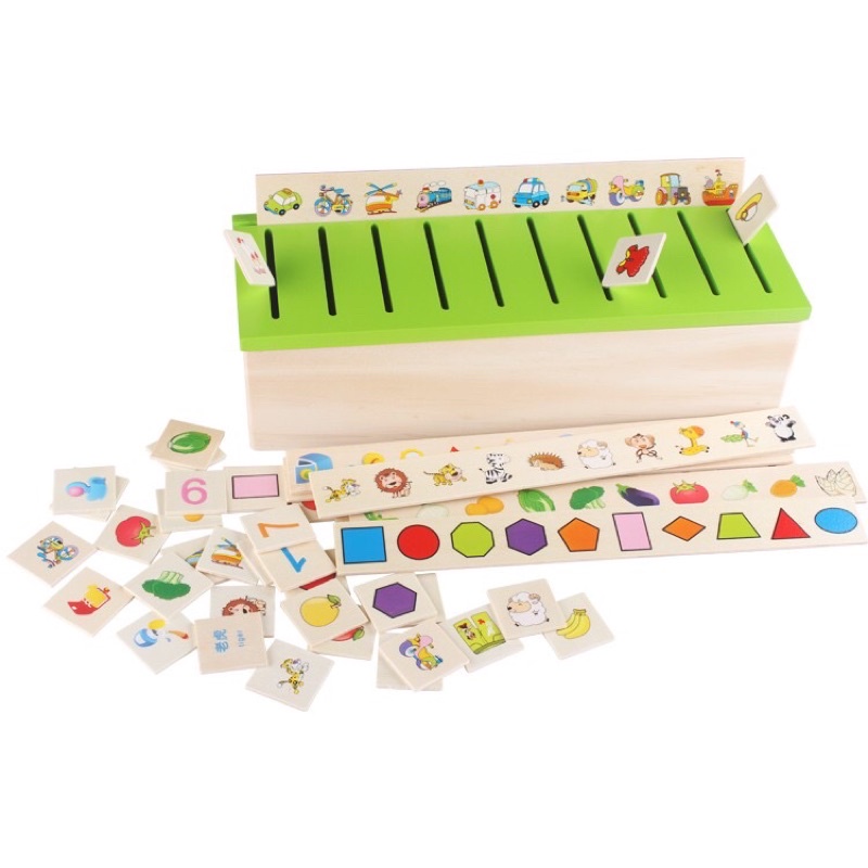 BỘ thả hình theo chủ đề  đa năng MONTESSORI  bằng gỗ rèn luyện trí nhớ và khéo léo của đôi tay