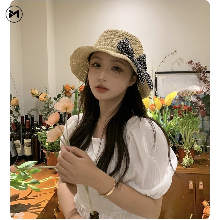 Nón Cói Rộng Vành Đính Nơ Và Ngọc Trai Phong Cách Thời Trang Pháp Hàng Mới 2022