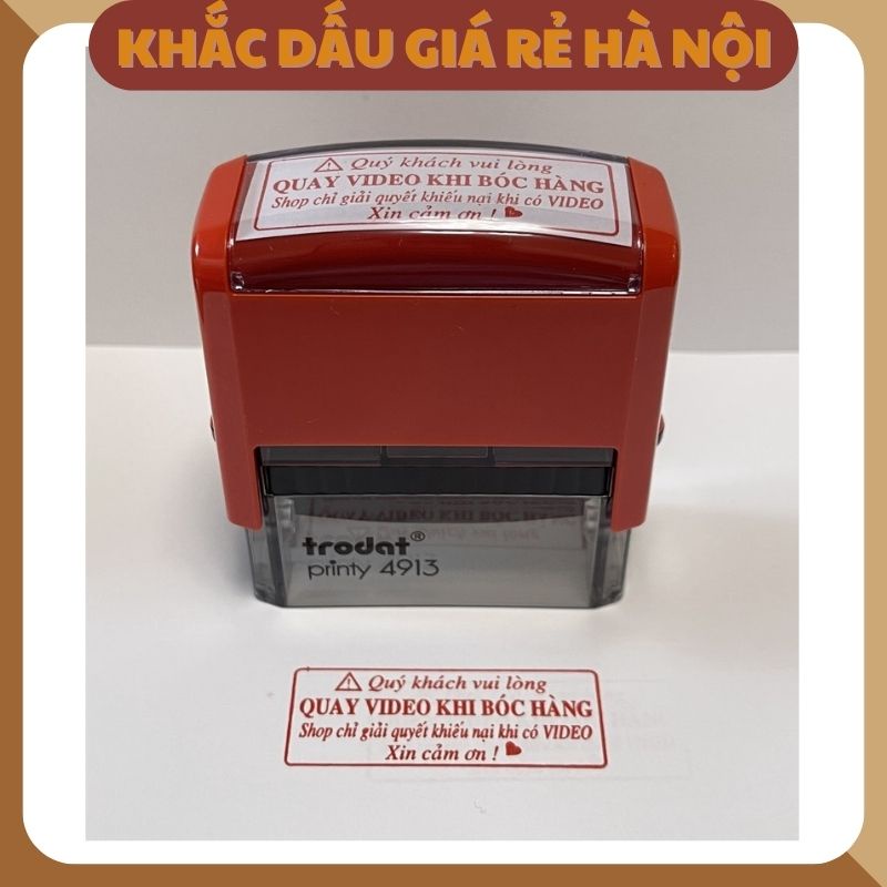 Khắc Con Dấu, Dấu Đóng Hàng Quay Video Khui Hàng Trodat Printer S-222 Màu Mực Đỏ Rõ Nét, Nhỏ Gọn Tiện Lợi