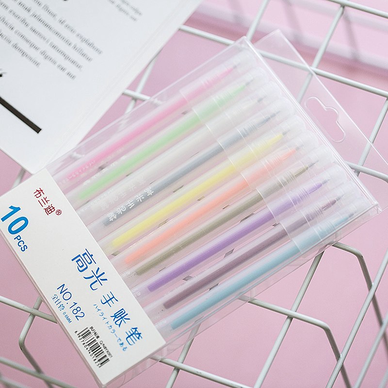 Bộ 10 bút gel kích thước ngòi 0.6mm dùng để trang trí DIY