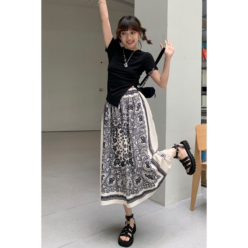 Chân Váy Lưng Thun Thiết Kế Mới Thời Trang Mùa Hè Dành Cho Nữ