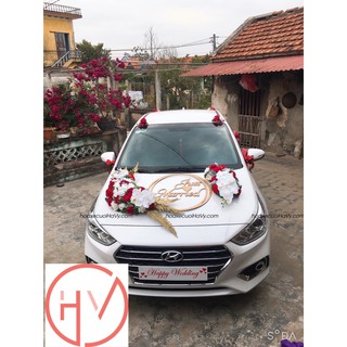 HOA XE CƯỚI TRẮNG ĐỎ