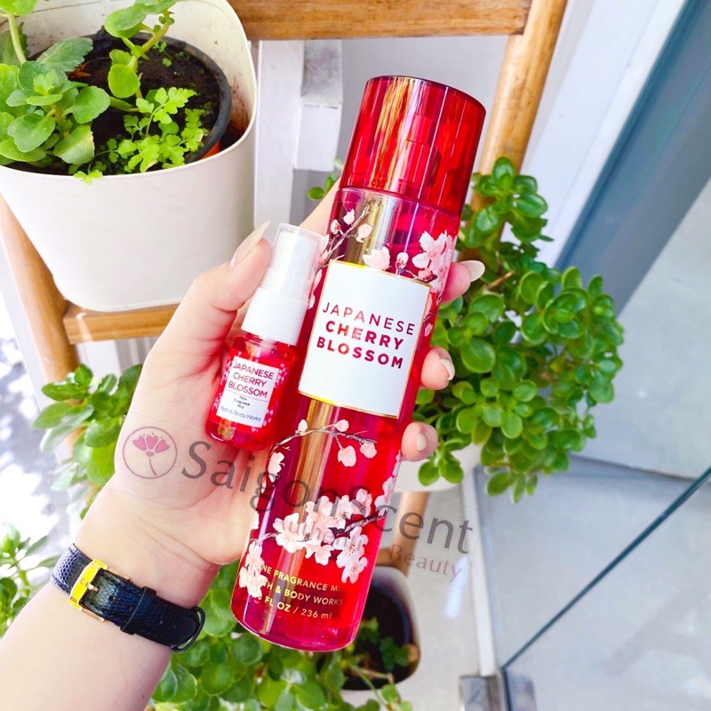 Trial 10ml- Xịt thơm toàn thân Bath and Body Works Dark Kiss/ Japanese Cherry Blossom/ Moonlight Path | Thế Giới Skin Care