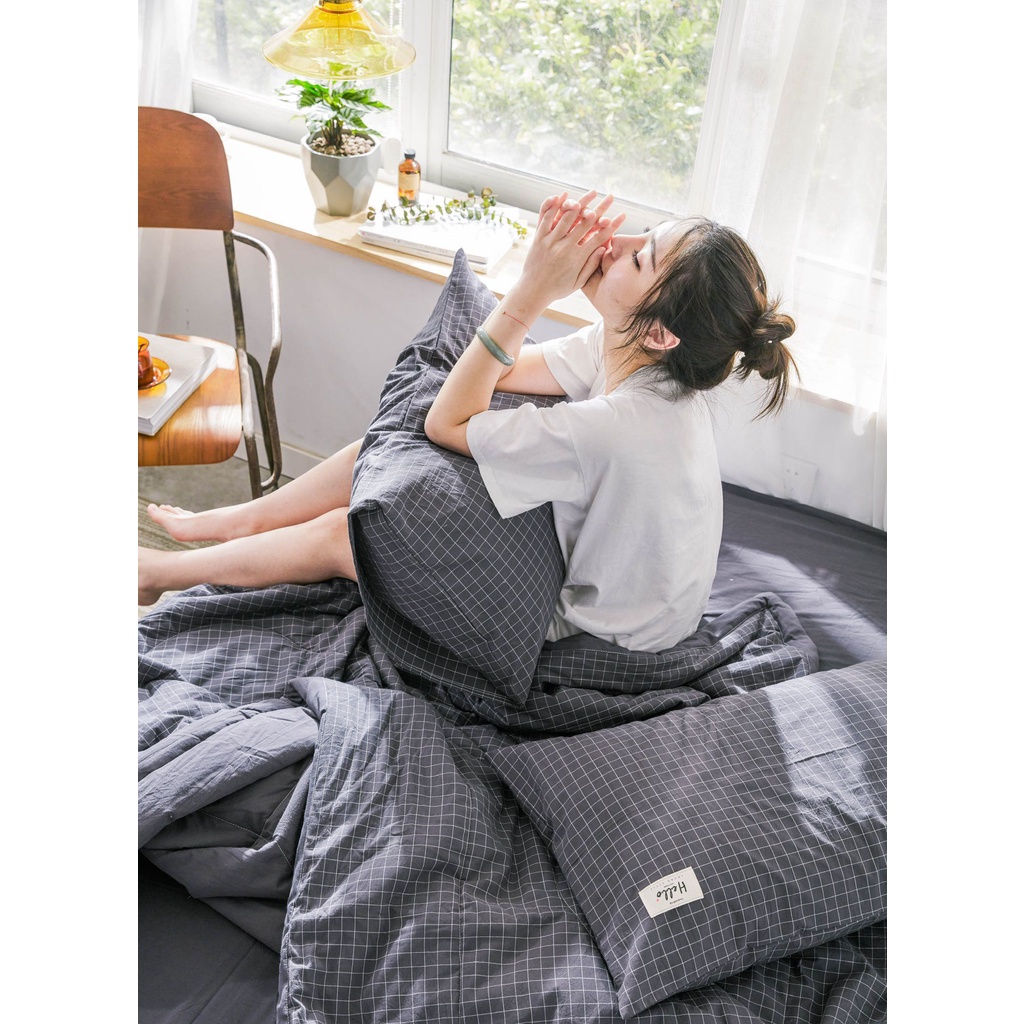 Bộ chăn, ga, gối Cotton Linen, Cotton Đũi Nhật Chăn Trần Siêu Mềm, Thoáng Khí