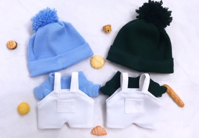 SET BEANIE PHỐI YẾM CHO DOLL 20CM VÀ 15CM