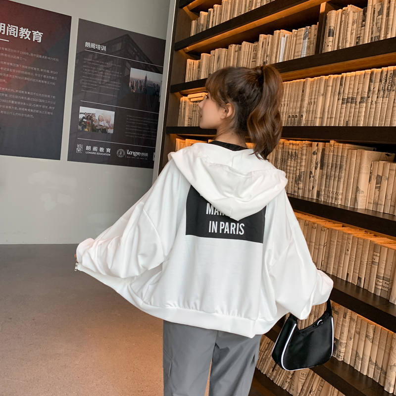 SUXI Áo Khoác Hoodie Phối Khóa Kéo Kiểu Hàn Quốc Thời Trang Thu Đông Cho Học Sinh