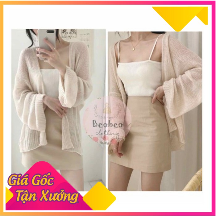 Áo Khoác Cardigan Mỏng Dáng Form Dài Len Mềm Mại