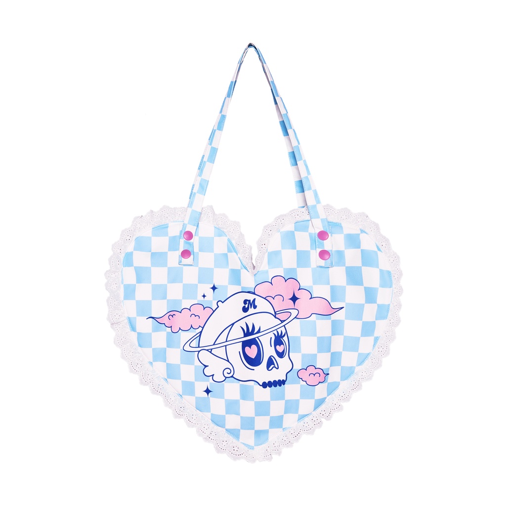 BALO THIÊN SỨ | mignonne | Túi Tote Kết Hợp Balo Đeo Nhiều Kiểu Hình Trái Tim Dễ Thương Xanh Da Trời Caro