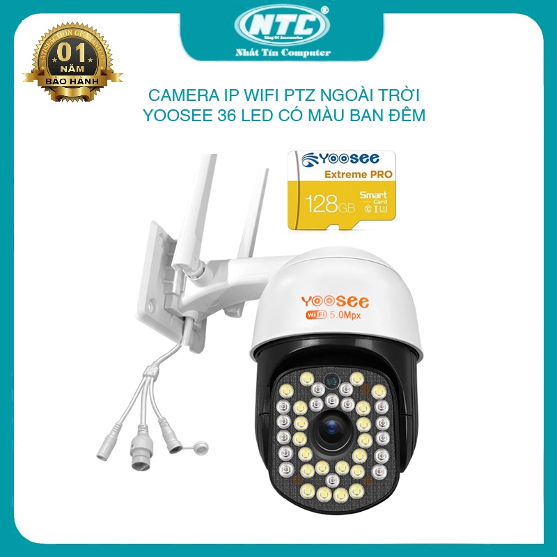 Camera IP wifi ngoài trời PTZ Yoosee INTELLIGENT 2.0MP FullHD 1080P tích hợp 24 LED trợ sáng, 12 LED hồng ngoại (Trắng)