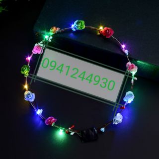 VÒNG HOA ĐỘI ĐẦU KÈM ĐÈN LED