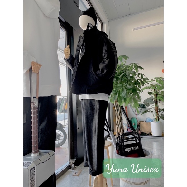 Quần jeans, quần bò Nam màu đen sọc trắng ống xuông streetwear