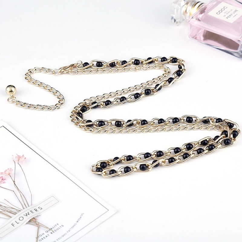 Thắt lưng đính ngọc trai nhân tạo co giãn thời trang dành cho nữ