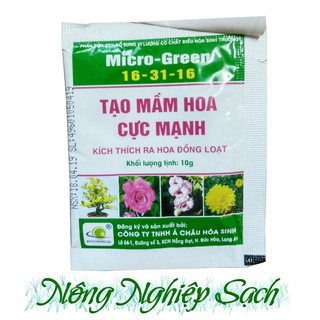 Phân bón npk micro green 16-31-16 + te gói 10g - tạo mầm hoa cực mạnh, kích thích ra hoa đồng loạt