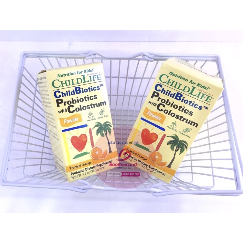 Sữa non kết hợp men tiêu hoá cho bé Childlife Probiotics with Colostrum - BAABEELAND