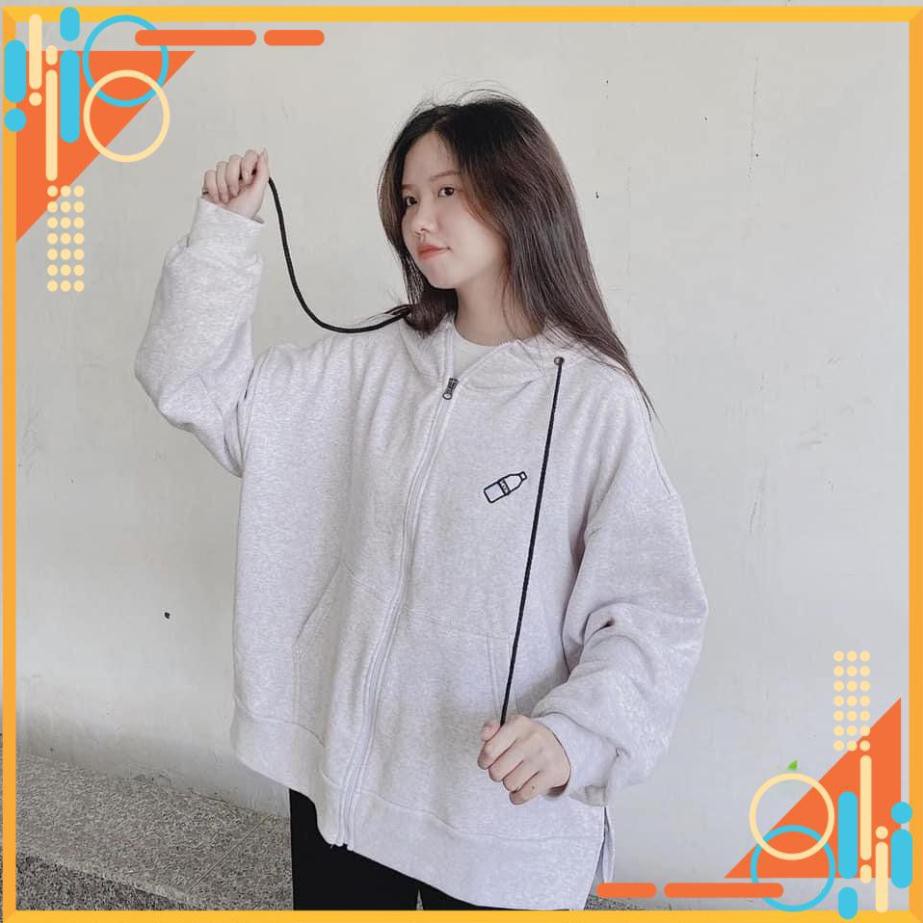 [FreeShip] Áo khoác hoodie nỉ nữ khóa kéo họa tiết bình nước | BigBuy360 - bigbuy360.vn