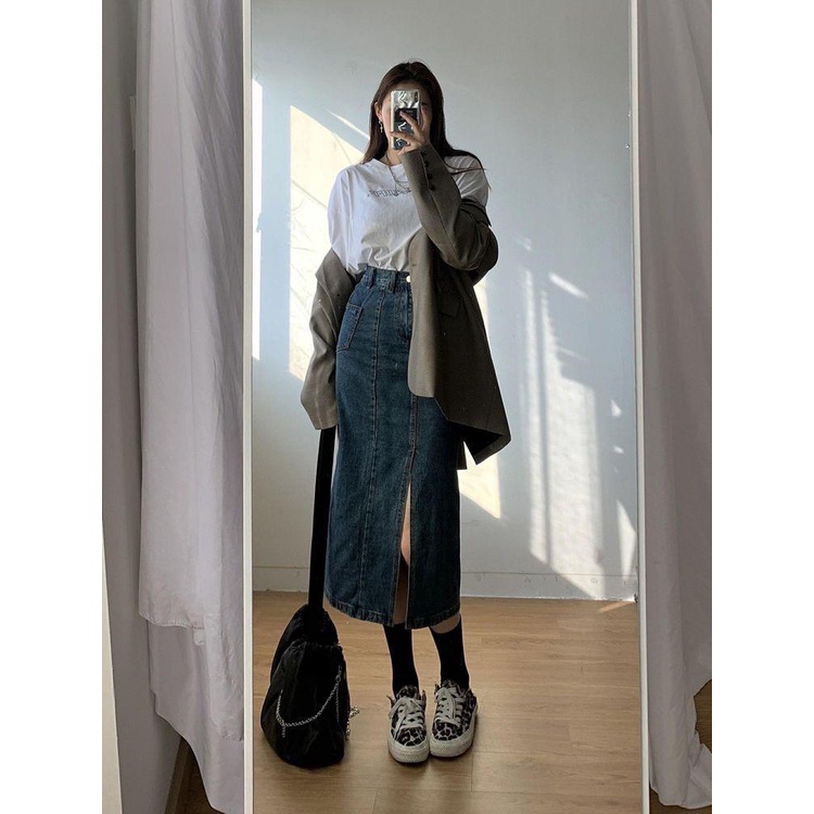 Chân váy xẻ tà co giãn tốt Sofm Wear (phù hợp chiều cao trên 1m58)