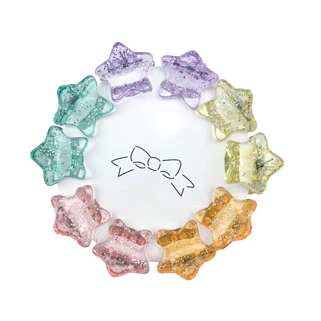 Kẹp Tóc Hình Ngôi Sao Năm Cánh Trong Suốt Phong Cách Hàn Quốc Dễ Thương Dành Cho Bé Gái