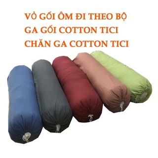 Vỏ gối ôm, vỏ gối nằm cotton tici 1 màu K'homeđủ màu phù hợp với set chăn ga