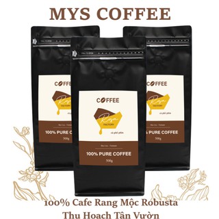 Caferangmocrobusta 200g cà phê robusta rang mộc nguyên chất 100% pha phin bảo lộc dạng bột mys cafe