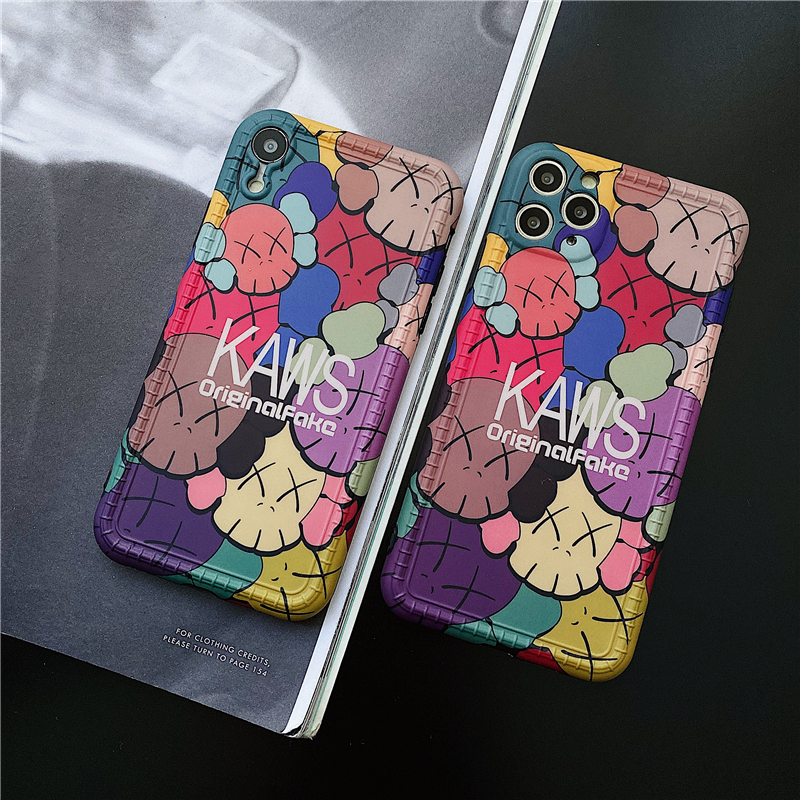 iPhone 12 Pro max【Soft case】 Trendy brand Kaws color phone case For iPhone 7/8 Plus / X / XS / XR / XS MAX / 11/11 PRO / 11 Pro MAX / SE2
