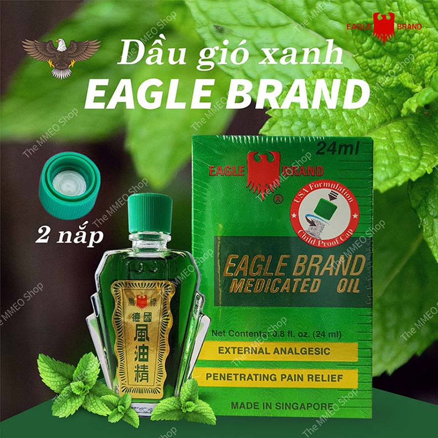 KHO SỈ - Dầu gió xanh Con Ó của Mỹ Eagle Brand Medicated Oil One Dozen