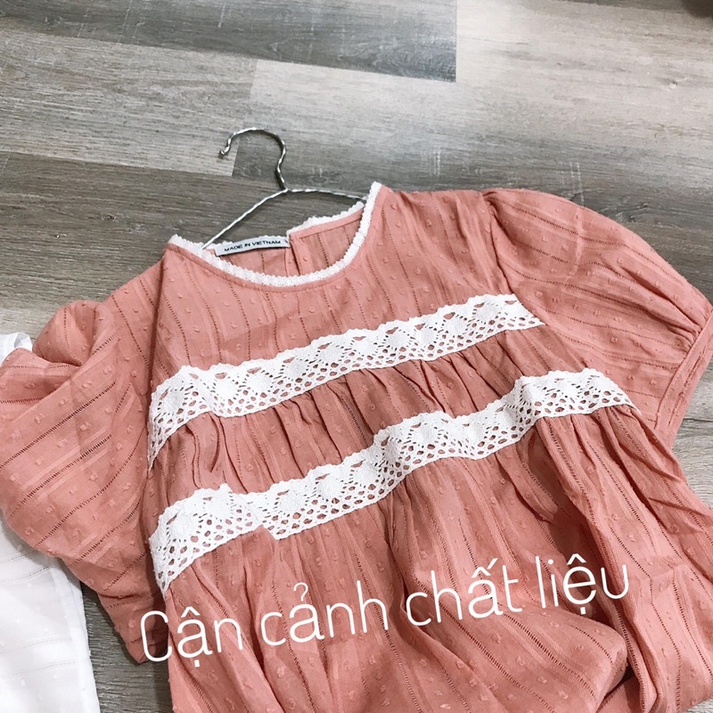 Áo Bầu Babydoll Kết Hợp Cổ Ren Cực Xinh Trẻ, Chất Đũi Hàn Đẹp Mềm Mát Lịm