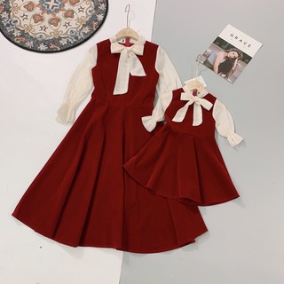 bán sỉ set váy đỏ mẹ con