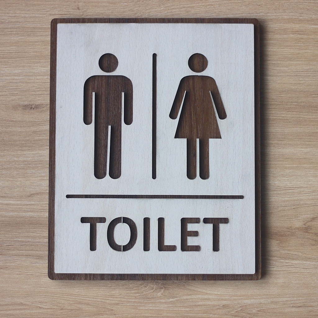 Bảng gỗ Toilet trang trí Dán cửa Phòng Vệ Sinh