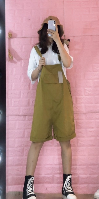 Quần yếm kaki hotren⚡️FREESHIP EXTRA⚡️cá tính, năng động