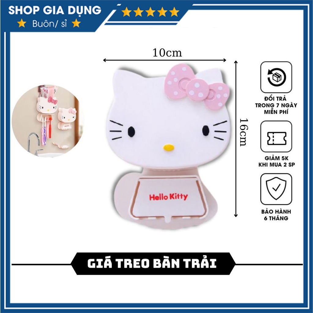 Hello Kitty❤️Giá Treo Bàn Chải Đựng Kem Đánh Răng Hình Hello Kitty - Kệ Đựng Bàn Chải Đánh Răng Chất Liệu Nhựa PP