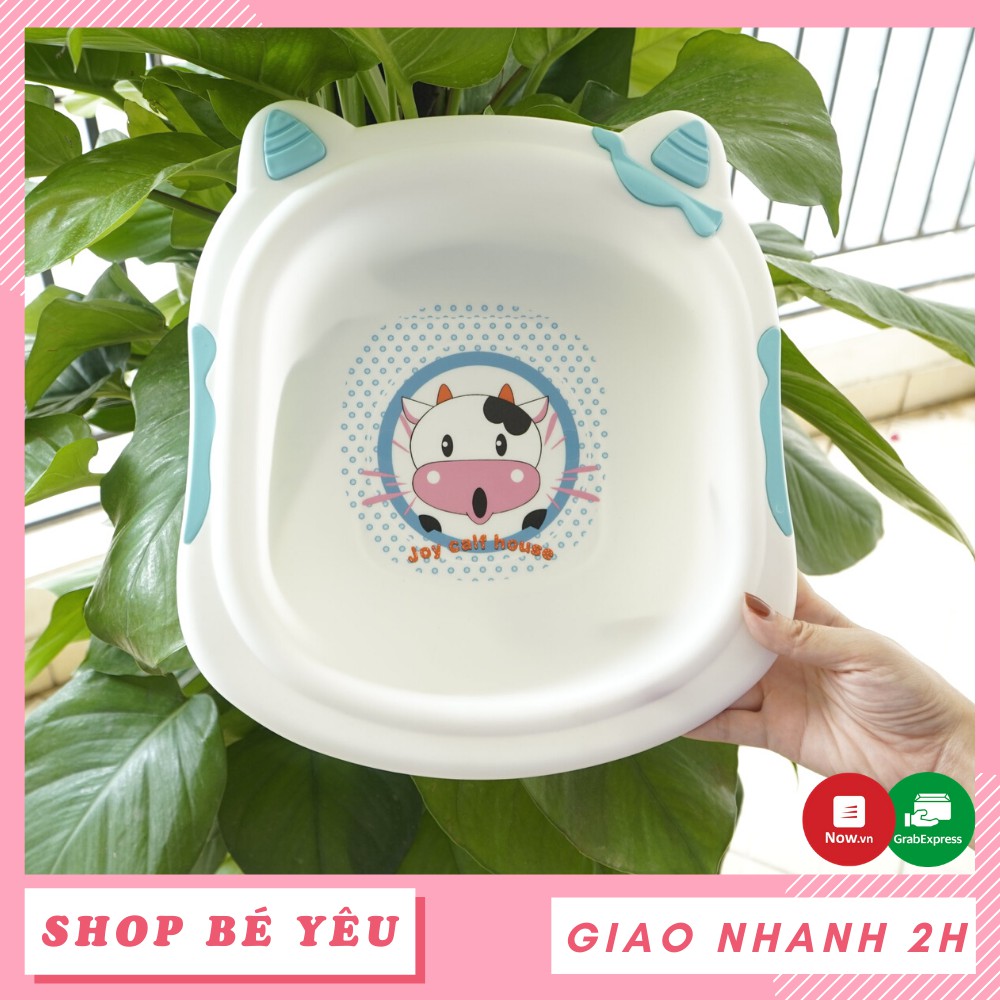 Chậu rửa mặt cho bé  𝑭𝒓𝒆𝒆𝒔𝒉𝒊𝒑  Chậu rửa mặt cho bé hình bò sữa đáng yêu ngộ nghĩnh cao cấp bền đẹp - Màu xanh