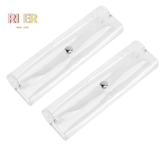 2 PCS Clear Press Button Closure Plastic Eyeglasses Case