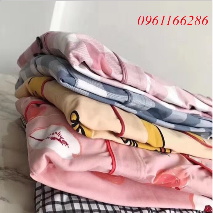 Bộ Pijama Dài Tay - Sợi Tơ Sữa Cao Cấp Mềm, Mịn - Phong Cách Hàn Quốc