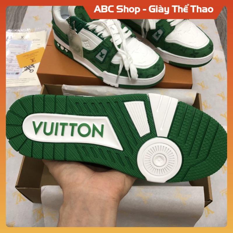 Giày LV xanh lá trắng bản sc, Giày thể thao nam nữ, giày louis vuitton xanh green