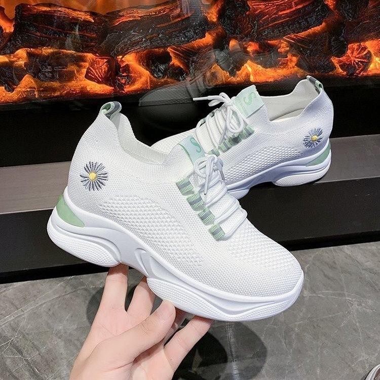 Giày thể thao nữ sneakers độn đế 7 cm phong cách Hàn Quốc chất vải lưới cực hót trend