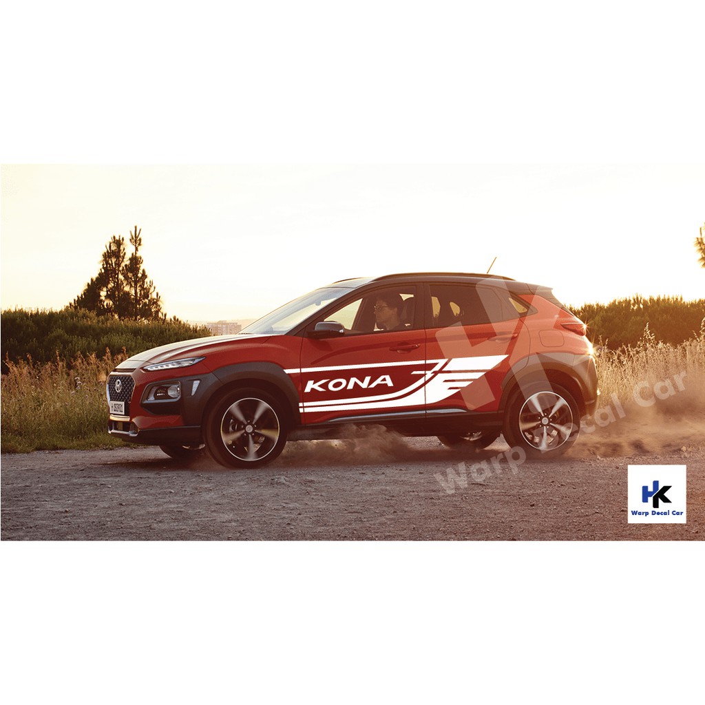 Tem xe Hyundai Kona kiểu dáng thể thao- decal kona