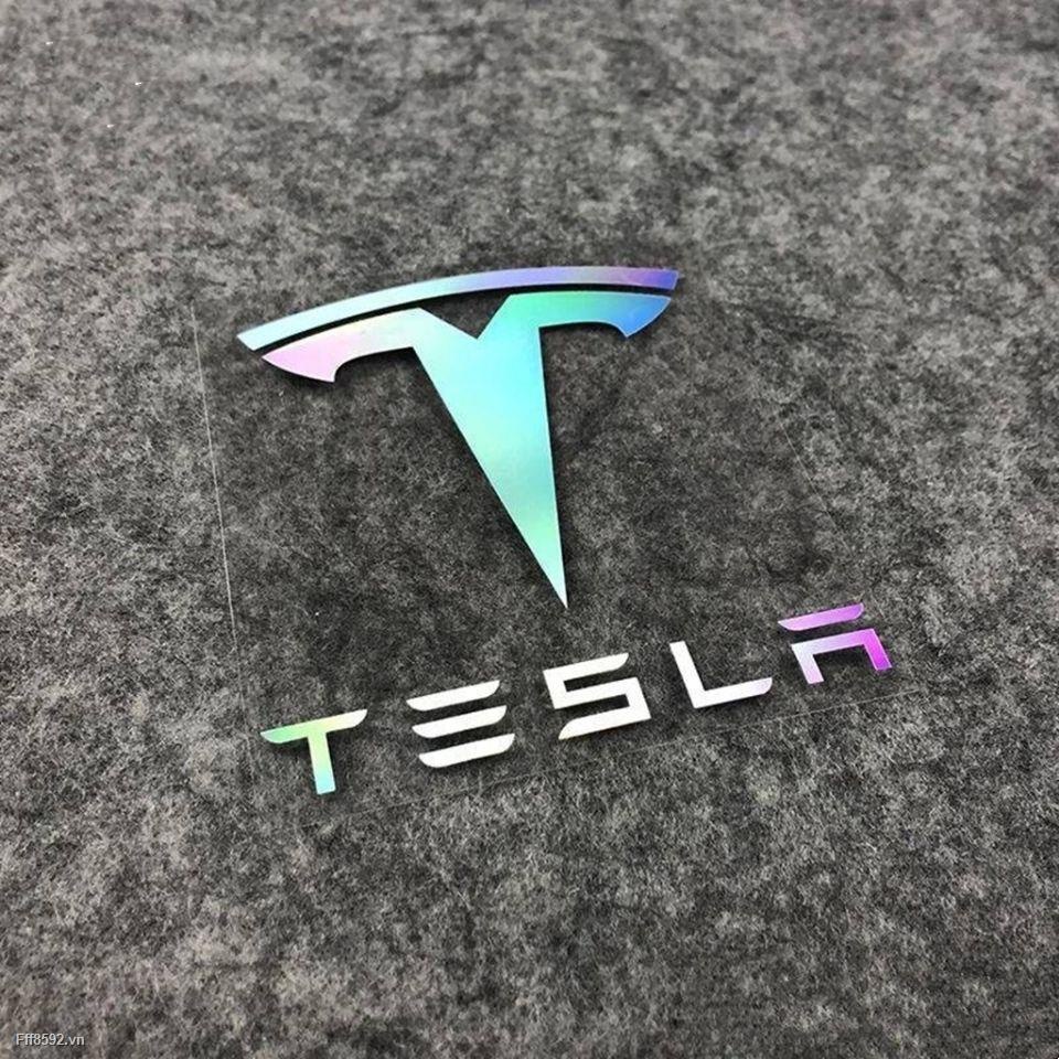 Miếng Dán Trang Trí Xe Hơi In Logo Tesla Độc Đáo