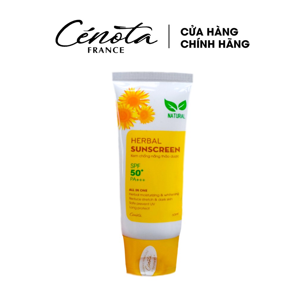 Kem chống nắng thảo dược Cénota Herbal Sunscreen SPF50+/PA+++ 60ml