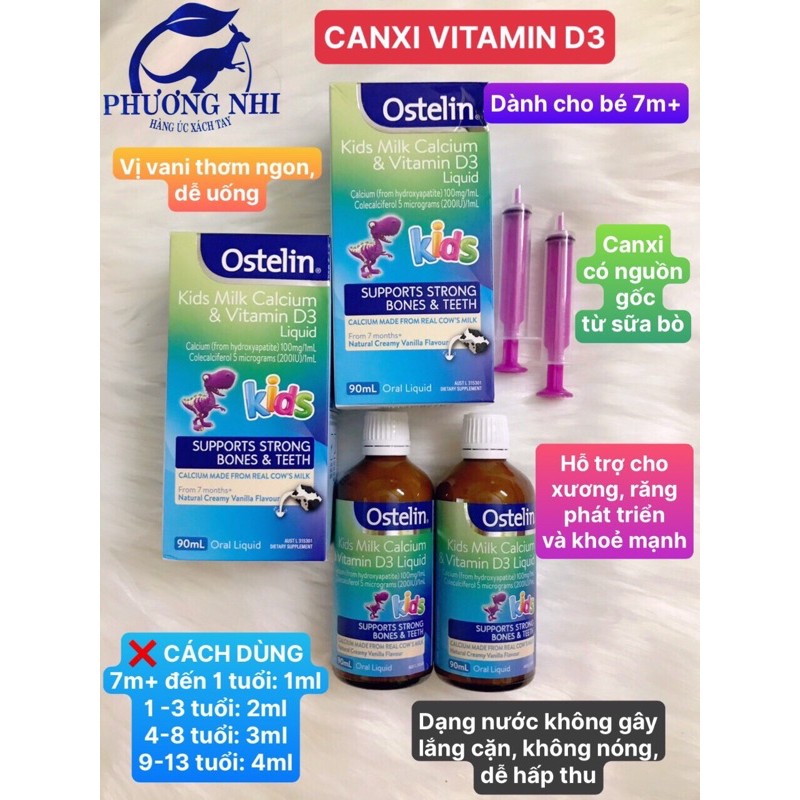 CANXI VÀ VITAMIN D3 OSTELIN 90ml DẠNG NƯỚC - BILL CHEMIST/PHARMACY