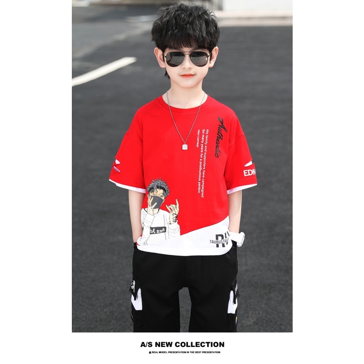 Quần Áo Trẻ Em Nam, Quần Áo Bé Trai Thun Cotton Họa Tiết ESTUDIO Dễ Thương Cho Bé Trai 16-40Kg