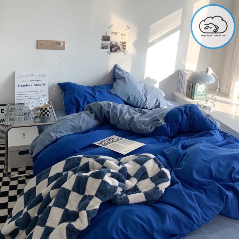 Bộ Chăn Ga ❤️ cotton đũi đủ size đệm cotton tici notag hàn quốc dùng được hai mặt Mượt Decor nhập khẩu