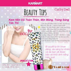 KEM NỀN TRẮNG DA TOÀN THÂN CATHY DOLL SPEED WHITE BODY CC CREAM SPF30 PA 128ML CHÍNH HÃNG - 3411